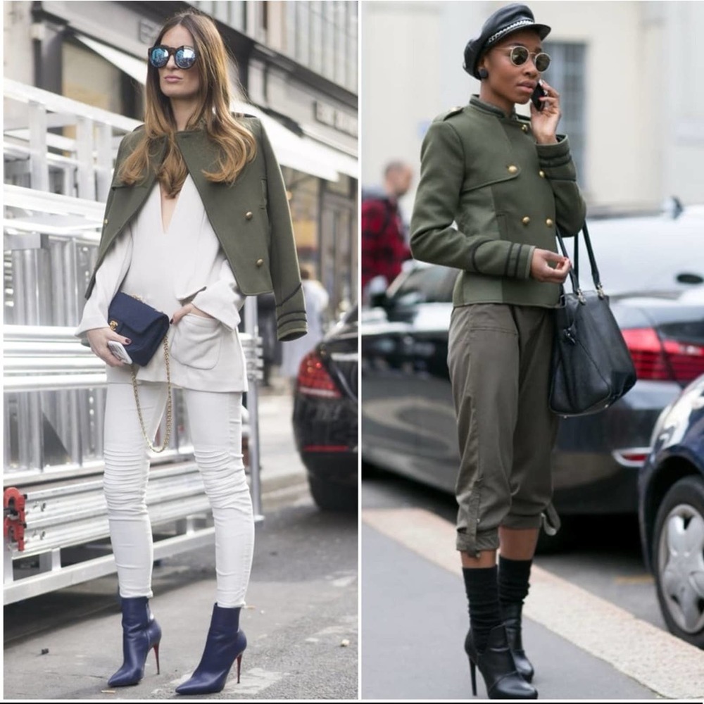 Zara Olive Green Military Inspired Jacket